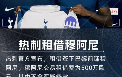 穆阿尼：能加盟热刺这样一家伟大的俱乐部，我感到非常开心和自豪