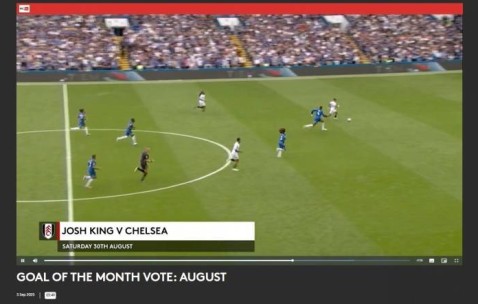 VAR错误介入！富勒姆8月最佳进球候选：对阵切尔西被吹进球在列