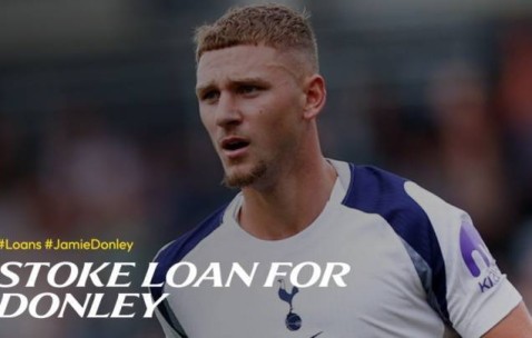 官方：热刺20岁攻击手唐利外租英冠斯托克城，租期一个赛季